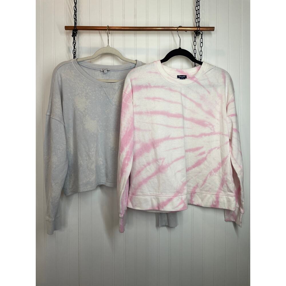 Splendid Tie-Dye Crew Neck Long Sleeve Pullover Sweatshirt Bundle of 2 Sz Small